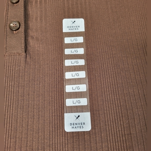 Denver Hayes 3/4 Sleeve Henley Shirt. Brown Size Large. - Picture 5 of 9